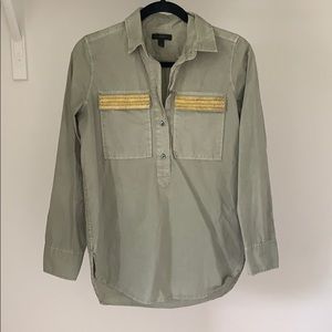 3/4 button down shirt